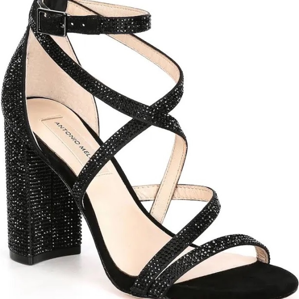 Antonio Melani Black Sparkle Heels